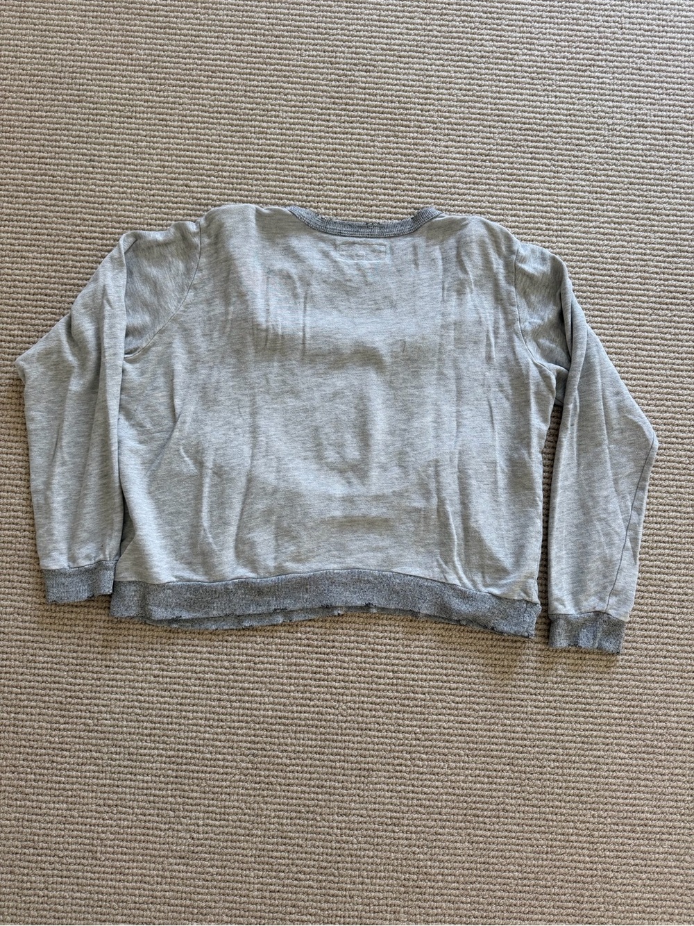 Shrunken Distressed Ruffle Bib Sweatshirt - Picture 5 of 8